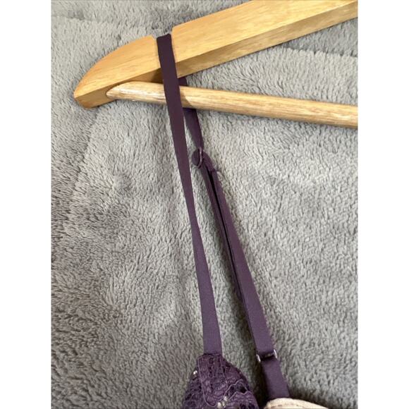 Express Tiered Lace Babydoll Cami Small Crop Purple Coquette Delicate Fairy Y2K - Picture 3 of 9